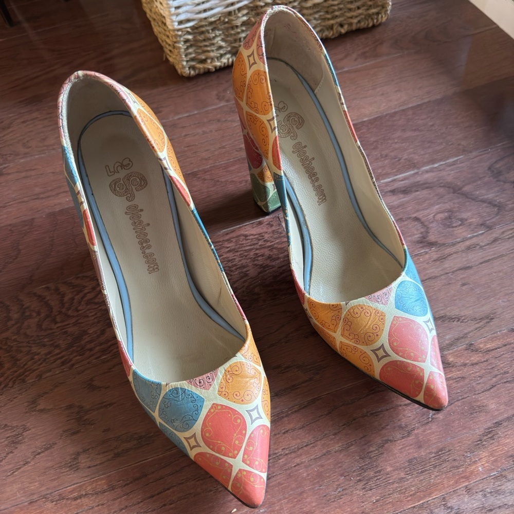 Colorful Geometric Women's Heels
